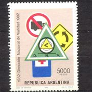 Argentina 1982 - Mi.br. 1594, prometni znakovi, čista marka