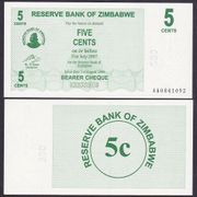 ZIMBABWE - 5 CENTS - 2006 - UNC