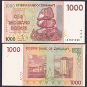 ZIMBABWE - 1 000   DOLLARS - 2007 - UNC
