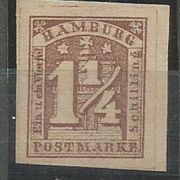 Nemačka,Hamburg,Redovna 1 1/4 S 1864.,nezupčana,čisto