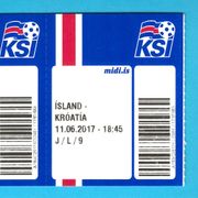 ISLAND v HRVATSKA - 2017 kvalif. za svjet. prvenstvo * NEKORIŠTENA ULAZNICA