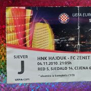Hajduk-Zenit ulaznica,2010 g.