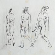 Tri figure - crtež tušem