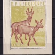 ALBANIJA 1962 - Mi.br. 703, blok br. 15, životinje, čisti blok