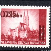 Hrvatska, NDH, 1942, čisto, greška, krajobrazi Zagreb, dvostruki pretisak s