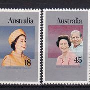 AUSTRALIJA 1977 - Mi.br. 630/631, kraljica Elizabeta II i princ Filip, čist