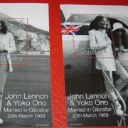 Gibraltar, 2 bloka, John Lenon i Yoko Ono, nežigosano