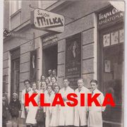 ZAGREB - SALON " MILKA " , BRIJAČNICA , ČEŠLJAONA - stara razglednica 1934.