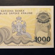 KNIN 1000 DINARA 1994 BEZ BROJA UNC