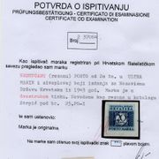 NDH - nezupčana porto marka sa duplim tiskom - certifikat  MNH