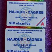 Hajduk-Zagreb vip ulaznice,1998 g.