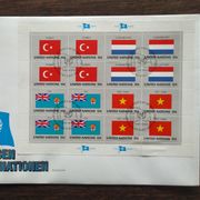 UN 1980 veliki FDC zastave Turska Fidži Luksemburg Vijetnam arčić