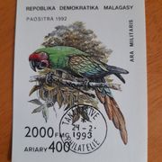 REPOBLIKA DEMOKRATIKA MALAGASY,  BIRDS-PARROTS 1993.