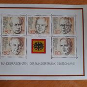1982 Presidents of the Federal Republic, Minisheet (130 x 100mm)