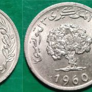Tunisia 1 millim, 1960 UNC /