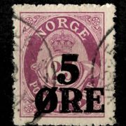 1922, NORVESKA, serija, zigosano s pretiskom, Michel br. 104, 0,50 €