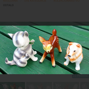 Figurice porculanske ... ko NOVE - LOT  : 3 kom - Maca , Pas , Bambi