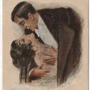 Razglednica - Čestitka "Zaljubljeni "  1921