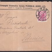 Hrvatska ,  koverta ,  Zadar -  Šibenik   1899. godina