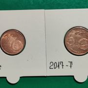 Germany LOT 2 cents 2004 D + 2 cents 2017 F + 5 cents 2017 F ***