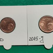 Germany LOT 1 cent 2012 D + 2 cents 2012 D + 5 cents 2015 J ***