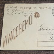 WWII, VINCEREMO, CARTOLINA POSTALE  putovala od Fiume do Rasanze 6.8 1943.