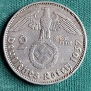 Kovanica 2 Reichsmark 1937 D - Hindenburg