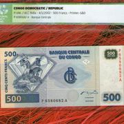ERROR - CONGO KONGO 500 FRANCS 2002 AFRICA UNC - NOT DIAMANT - - RARE