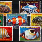 P15: Ekvatorijalna Gvineja, tropske ribe, atraktivan komplet (MNH)