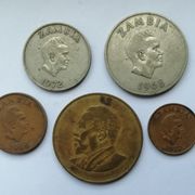 Zambia 1 , 2 , 10 , 20 Ngwee , Kenya 10 cents 1968