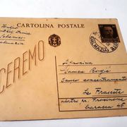 Talijanska dopisnica, putovala 1943. iz Šibenika!