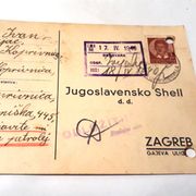 Shell dopisnica, Koprivnica - Zagreb, 1940.!