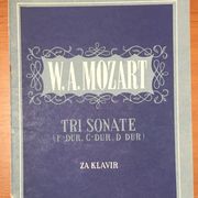 Partitura - W. A. MOZART - Tri sonate