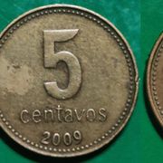 Argentina 5 centavos 1992 2005 2007 2009 ****/