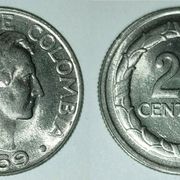 Colombia 20 centavos 1967 1969 1971 1974 ****/