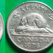 Canada 5 cents 1968 1973 1976 1977 1978 1979 2003 2008 ****/