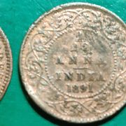 India - British 1/12 anna, 1891 ***/