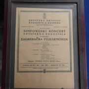 Uokvireni plakat za simfonijski koncert hrvatskog krugovala iz 1943 g.