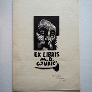 Elo Justin ( Elko , Gabrijel Justin ) : " EX LIBRIS MILENKO GJURIĆ " 1927.g