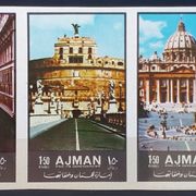 Š92: Ajman (1972), Arhitektura, znamenitosti Italije, nezupč. komplet (MNH)