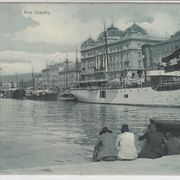 FIUME - RIJEKA - LUKA - PAROBROD- stara razglednica