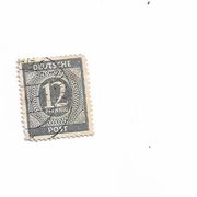 Briefmarke deutsche post 12 pfennig  1947