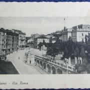 Stara razglednica Fiume, Rijeka, Via Roma