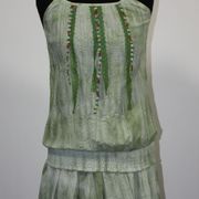 Matinee komplet (topić i suknja) zeleno-bijele boje, vel. 38