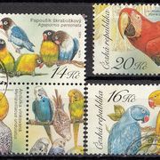 ČEŠKA 406-409,poništeno,ptice,papige