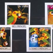 L67: Sao Tome i Principe(2003), ptice (papige) i cvijeće, nezupčani komplet