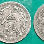 Tunisia 8 kharub, 1303 (1886) srebro jako rijetko ****/