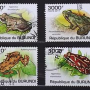 T21: Burundi (2011), dva kompleta, Žabe (CTO)