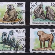 T26: Burundi (2011), dva kompleta, Majmuni (CTO)