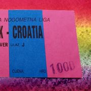 Ulaznica Hajduk-Croatia,1993 ?
